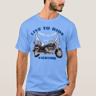 ライブに乗るF6ヴァルキリーバイクデザイン – 青 Tシャツ