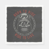 ライブに生まれ乗るスカルのバイクもしくは自転車に乗る人に乗る スタンダードランチョンナプキン (正面)