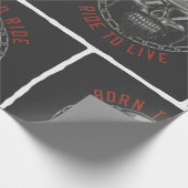 ライブに生まれ乗るスカルのバイクもしくは自転車に乗る人に乗る ラッピングペーパー (角)