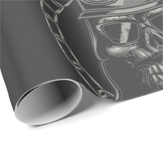 ライブに生まれ乗るスカルのバイクもしくは自転車に乗る人に乗る ラッピングペーパー (ロールコーナー)