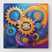 ライブの車輪 スクエア壁時計 (正面)