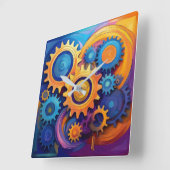 ライブの車輪 スクエア壁時計 (傾斜)