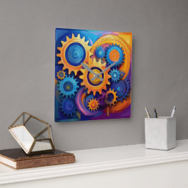 ライブの車輪 スクエア壁時計