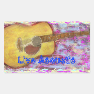 ライブアコースティックギター 長方形シール