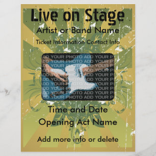 ライブオンステージグランジミュージックフライヤー チラシ