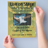 ライブオンステージグランジミュージックフライヤー チラシ (手)