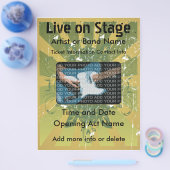 ライブオンステージグランジミュージックフライヤー チラシ (シングル)