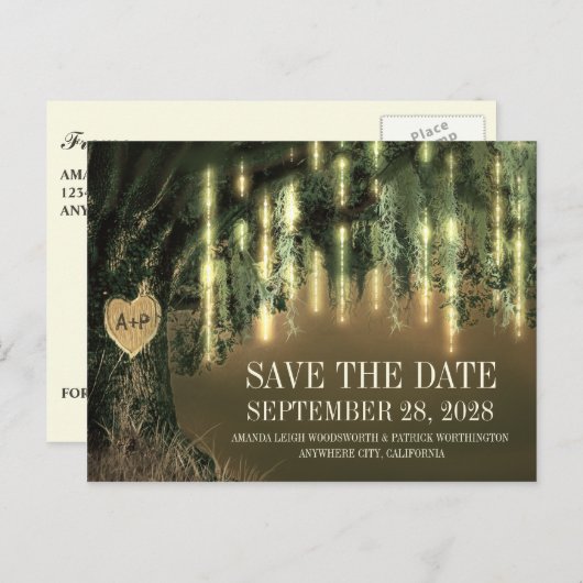 ライブオークスペインのの木の苔は日付カードを保存 案内ポストカード (正面/裏面)