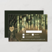 ライブオークツリースペインのモスウェディングRSVPカード 出欠カード (正面/裏面)