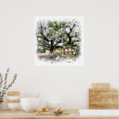 *~*ライブオークニューオーリンズリビングオークスアー絵画トズ ポスター (キッチン)