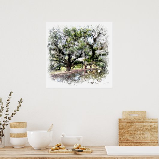 *~*ライブオークニューオーリンズリビングオークスアー絵画トズ ポスター (キッチン)