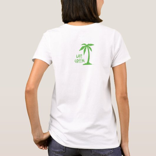 ライブグリーンパームツリー環境 Tシャツ (裏面)