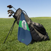 ライブゴルフ引用文タイポグラフィブルーグリーンモノグラム ゴルフタオル (グリーン)