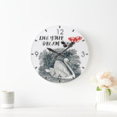 ライブザドリームやる気を起こさせる引用文 ラージ壁時計 (ホーム)