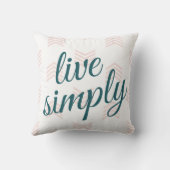 ライブシンプルスクリプトタイポグラフィシェブロンネイビーブルー クッション (裏面)