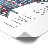 ライブシンプル引用文サマー航海のビーチハット ポスター (角)