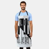ライブジャズ書道錯覚ロゴレタリング エプロン (着用した状態)