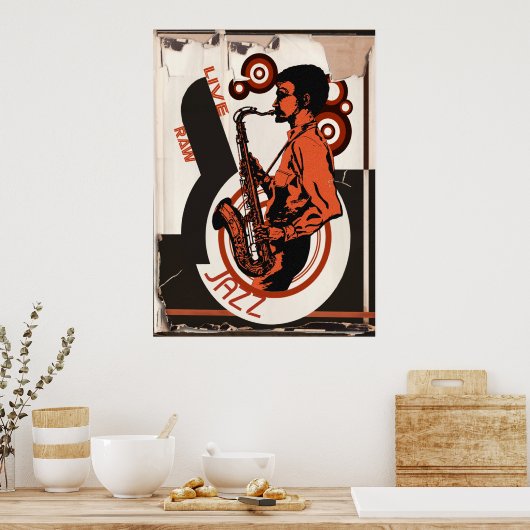 ライブジャズ ポスター (キッチン)