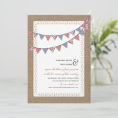 ライブストリーム結婚バーチャルのレースバーラップバンティング 招待状 (スタンド正面)