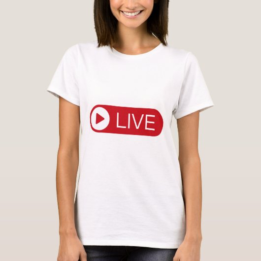 ライブストリームTシャツ - "Live"ロゴグラフィックTee Tシャツ (正面)