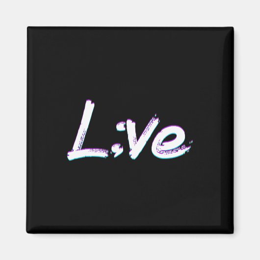 ライブセミコロン自殺防止認識度 マグネット (正面)