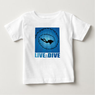 ライブダイブスキューバダイバー ベビーTシャツ