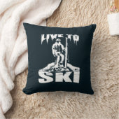 ライブツースキーウィンタースポーツスノーおもしろいノベルティ クッション (ブランケット)