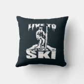 ライブツースキーウィンタースポーツスノーおもしろいノベルティ クッション (裏面)