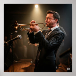 ライブトランペットプレイヤーグラフィック ポスター