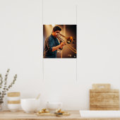 ライブトロンボンプレーヤーグラフィック ポスター (キッチン)