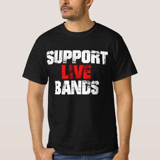 ライブバンドのサポート Tシャツ (正面)