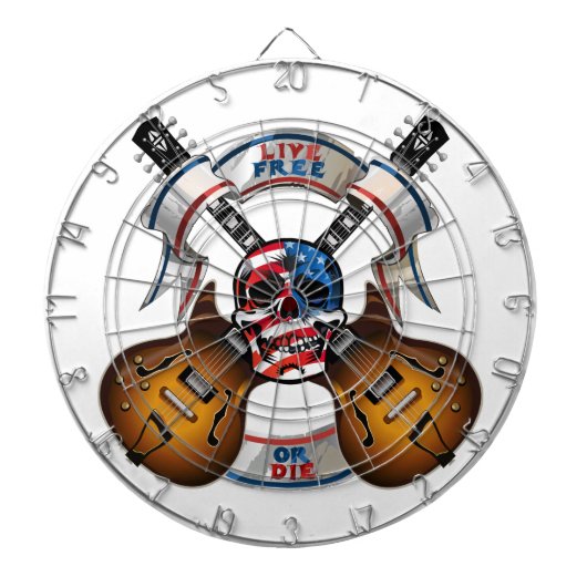 ライブフリースカルとギター ダーツボード (正面)