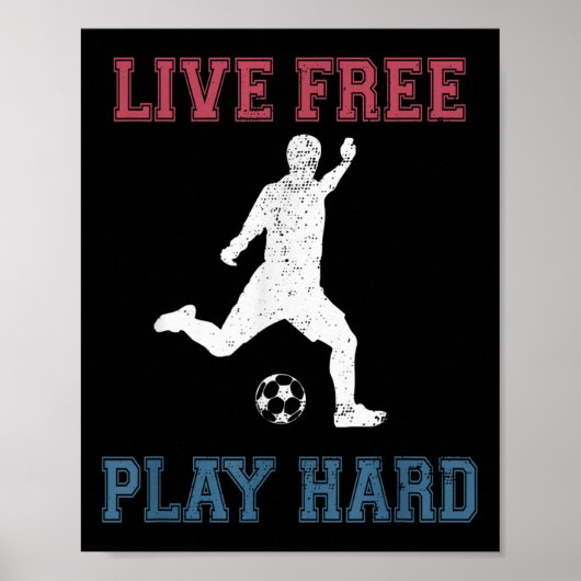 ライブフリー遊懸命サッカーおもしろい愛好家引用文プレイ ポスター (正面)