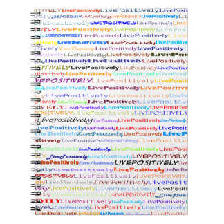 ライブポジティブ文字ホワイト ノートブック