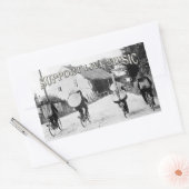 ライブミュージックのサポート 長方形シール (封筒)