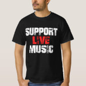 ライブミュージックのサポート Tシャツ (正面)