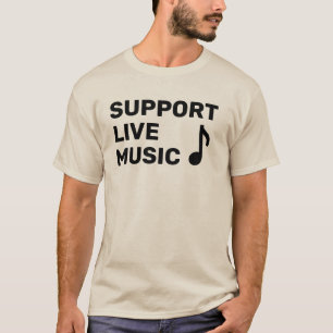 ライブミュージックのサポート Tシャツ