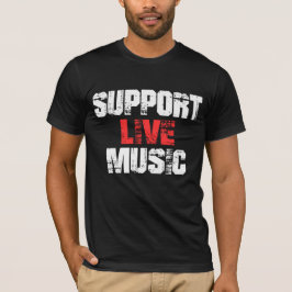 ライブミュージックのサポート Tシャツ
