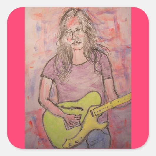 ライブミュージックガールスケッチ スクエアシール (正面)