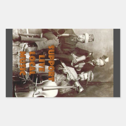 ライブミュージックステッカーのサポート 長方形シール (正面)