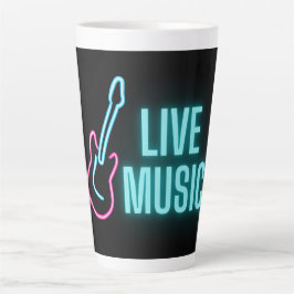 ライブミュージックネオンギター カフェラテマグ