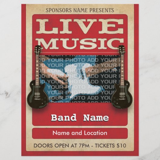 ライブミュージックバンドフォトレッド チラシ (正面)