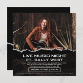 ライブミュージックフォトプロモフライヤー招待状 招待状 (正面/裏面)