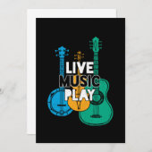 ライブミュージック遊カントリーミュージックバンジョマンドリンギフト 招待状 (正面/裏面)