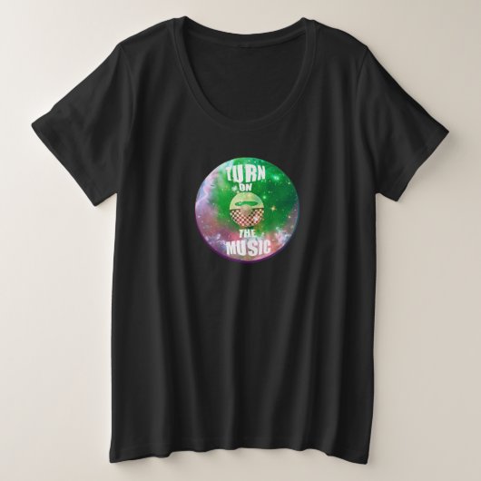 ライブミュージック プラスサイズTシャツ (デザイン正面)