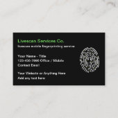 ライブモバイルフィンガープリントアポイントメントカード 予約カード (正面)