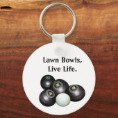 ライブライフと遊芝生ボウル、キーリング キーホルダー (正面)