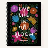 ライブライフのフル開花はっきりしたフローラ |名前 ノートブック (正面)