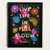 ライブライフのフル開花はっきりしたフローラ |名前 プランナー手帳 (正面)