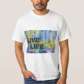 ライブライフの落書きの背景 Tシャツ (正面)